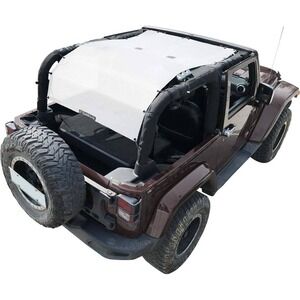 Shadeidea Full-Length Sun‎ Shade for Jeep Wrangler JK 2-Door (2007–2018) – White